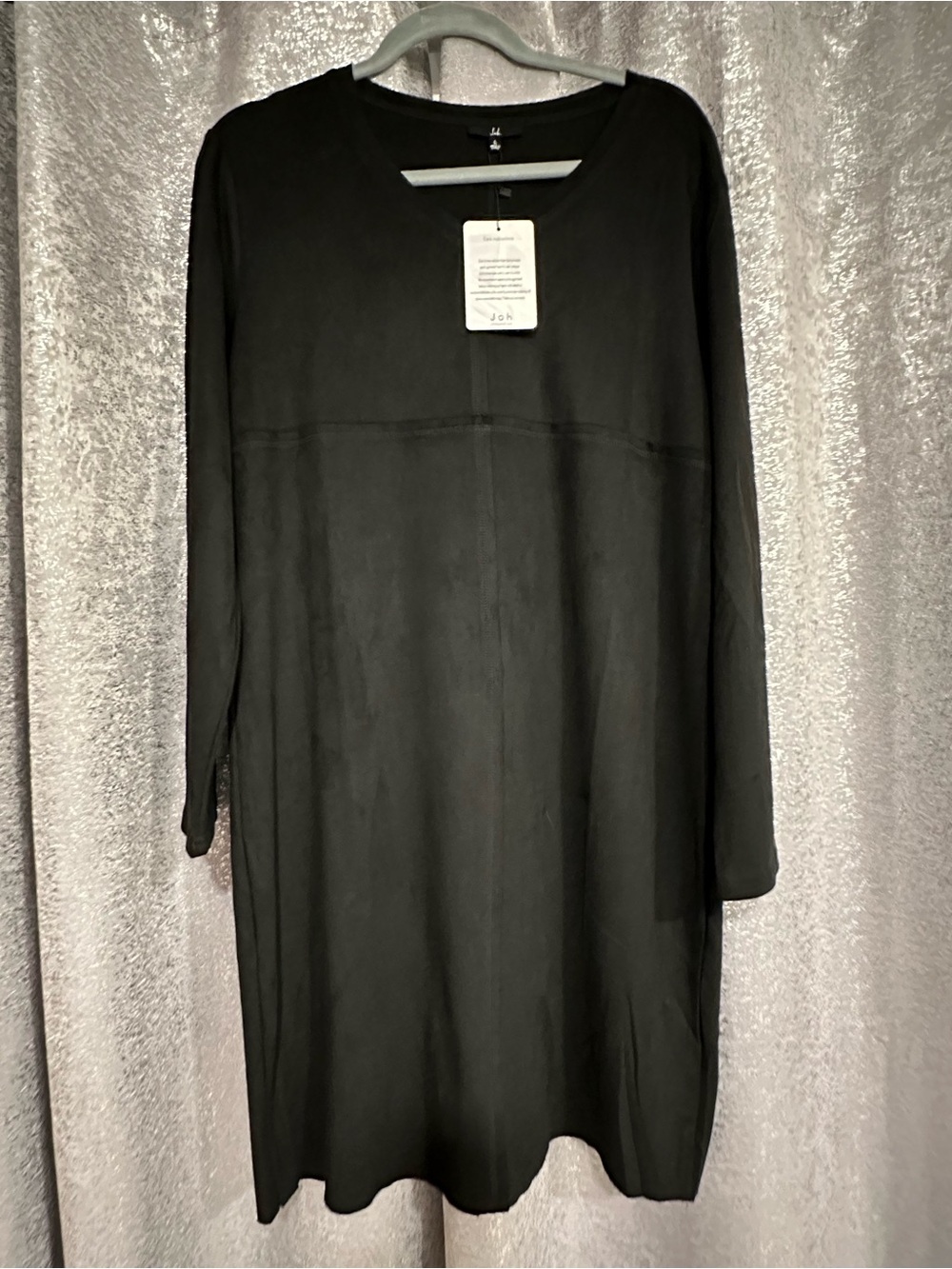 Joh Apparel Black Long Sleeve Shift Dress Large L NWT